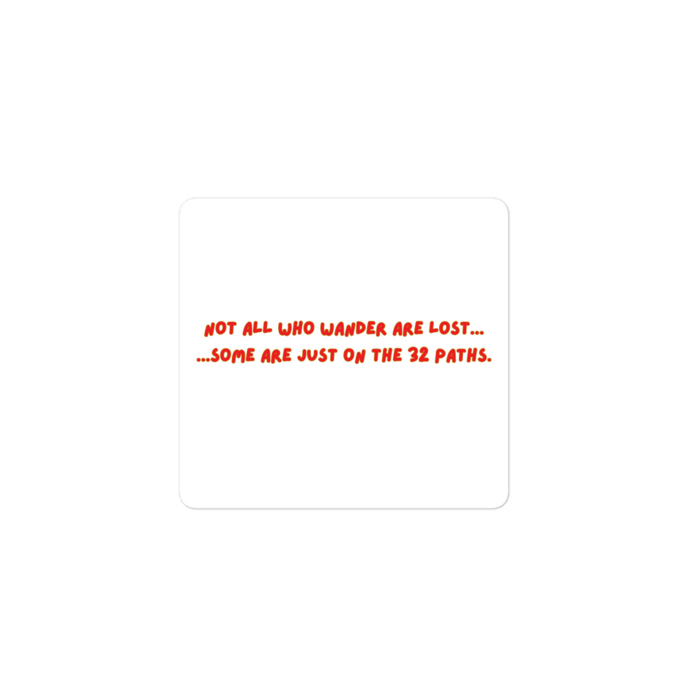 Not All Who Wander Words Straight Sticker